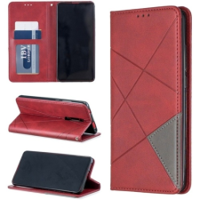 Wooze Samsung Galaxy A01 SM-A015F, Oldalra nyíló tok, stand, geometria minta, Wooze DesignBook, piros tok és táska