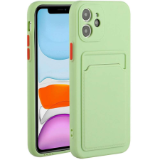 Wooze Samsung Galaxy A03s SM-A037F, Szilikon tok, kártyatartóval, Wooze Card Slot, világoszöld tok és táska