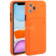 Wooze Samsung Galaxy A21 SM-A210F, Szilikon tok, kártyatartóval, Wooze Card Slot, narancssárga tok és táska
