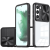 Wooze Samsung Galaxy A53 5G SM-A536U, Műanyag hátlap + szilikon keret, átlátszó akril hátlap, kamera védelem, Wooze Trendy, fekete (TS4112)