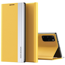 Wooze Samsung Galaxy A71 SM-A715F, Oldalra nyíló tok, stand, Wooze Silver Line, sárga tok és táska