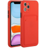 Wooze Xiaomi Redmi Note 11 Pro Plus, Szilikon tok, kártyatartóval, Wooze Card Slot, piros