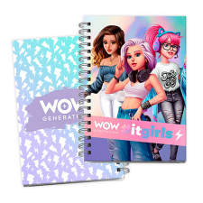 WOW Generation Girls A5 vonalas füzet matricával füzet