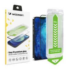 Wozinsky 9H edzett üveg tartó kerettel iPhone 15 Pro Wozinsky Premium Glass - fekete fólia mobiltelefon kellék