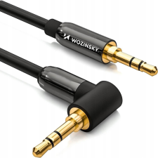 Wozinsky AUX Kábel Szögletes - Apa-Apa, Mini Jack Kábel 2 m, Fekete (5907769307416) kábel és adapter
