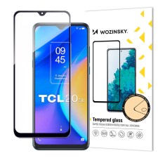 Wozinsky Full Glue edzett üveg edzett üveg TCL 20 SE 9H teljes képernyő fekete kerettel mobiltelefon kellék