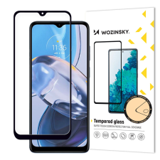 Wozinsky Full Glue edzett üveg Motorola Moto E22i / E22 teljes képernyő keret fekete (tokbarát) mobiltelefon kellék