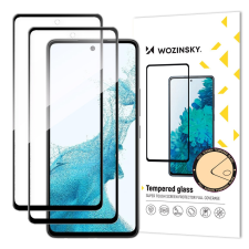 Wozinsky készlet 2x szuper tartós teljes felületen ragasztós edzett üveg teljes képernyős üvegfólia tok Friendly Samsung Galaxy A53 5G fekete mobiltelefon kellék