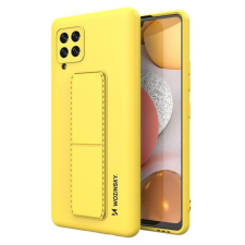 Wozinsky kitámasztható tok Flexible Silicone telefontok Samsung Galaxy A42 5G sárga tok és táska