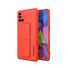 Wozinsky kitámasztható tok Flexible Silicone telefontok Stand Samsung Galaxy M51 Piros tok és táska