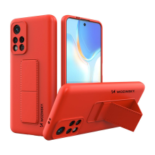 Wozinsky kitámasztható tok Rugalmas szilikon állvány tok Xiaomi Redmi 10 piros tok és táska