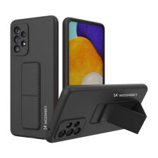 Wozinsky kitámasztható tok Rugalmas szilikon tok állvánnyal Samsung Galaxy A73 Fekete tok és táska