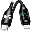 Wozinsky WUCLC2 USB-C Kábel-Lightning LED Kijelző 36W 2 m-Fekete (5907769308482)