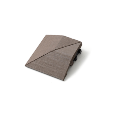  WPC DIY padlóburkolat sarok záróelem, szegély 7.5x7.5cm, faerezet mintás, csokoládé élvédő, sín, szegélyelem