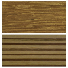 WPC WoodLook WPC padlólap Woodlook Natúr Teak 4 m szál 150x24x4000 mm igazi fahatású kétoldalas barna burkolat, matt, csúszásmentes felület. Méterenkénti ár! dekorburkolat