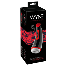 WYNE 03 - akkus, rezgő-szívó maszturbátor (fekete) egyéb erotikus kiegészítők férfiaknak
