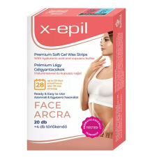 X-EPIL Hidratáló Gélgyantacsíkok Hialuronnal Arcra - 20db XE9222 szőrtelenítés