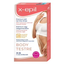 X-EPIL Hidratáló Gélgyantacsíkok Hialuronnal Testre - 20db XE9223 szőrtelenítés