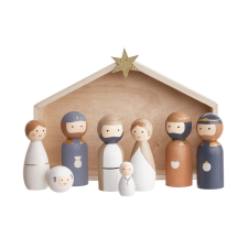 X-mas betlehemi figurák, 9 darabos készlet karácsonyi dekoráció