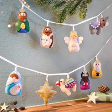 X-mas girland, filc betlehemi figurák 120 cm karácsonyfadísz