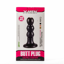 X-Men 10" Extra Girthy Butt Plug - letapasztható, gömb formájú anál dildó - 25,4 cm (fekete) műpénisz, dildó