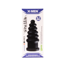 X-Men 9.2" Butt Plug - letapasztható, körkörös formájú anál dildó - 23,3 cm (fekete) műpénisz, dildó
