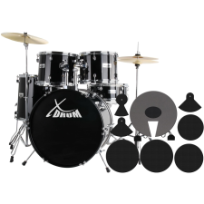 Xdrum Semi 20" Stúdió Dobfelszerelés Midnight Black + Csillapító Szett dob és ütőshangszer