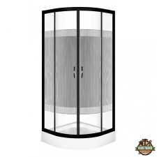  Xenia Duo Black 90x90 cm Íves zuhanykabin zuhanytálcával kád, zuhanykabin