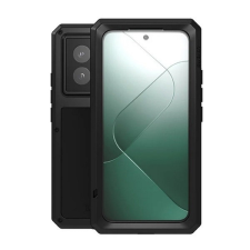 Xiaomi 14, Szilikon tok, Love Mei Powerful Defender, ütésálló, fekete tok és táska
