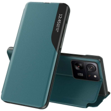 Xiaomi 14T, Oldalra nyíló tok, stand, hívás mutatóval, Wooze FashionBook, zöld tok és táska