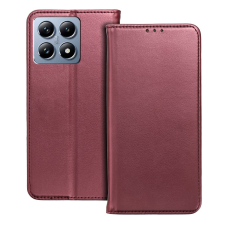  Xiaomi 14T Pro 5G telefontok - Smart Magnetic burgundy szilikon keretes mágneses könyvtok tok és táska