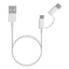 Xiaomi adatkábel USB - microUSB/Type-C (Type-C csak töltés, 30cm) FEHÉR