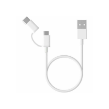 Xiaomi Mi 2in1 USB apa - MicroUSB / USB-C apa Összekötőkábel 30cm - Fehér kábel és adapter