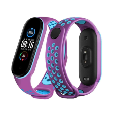 Xiaomi Mi Band 7 okoskarkötő dupla sport pótszíj - Világoskék-lila okosóra kellék