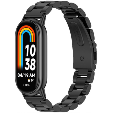 Xiaomi Mi Smart Band 8 / 9, fém pótszíj, TP Stainless, fekete okosóra kellék
