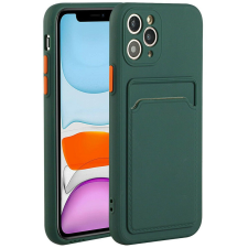Xiaomi Poco X4 Pro 5G, Szilikon tok, kártyatartóval, Wooze Card Slot, sötétzöld tok és táska