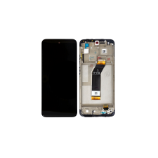 Xiaomi Redmi 10 2021, LCD kijelző érintőplexivel és előlapkerettel, fekete (SERVICE PACK) (GYÁRI) mobiltelefon, tablet alkatrész