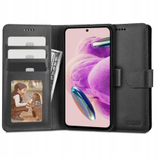 Xiaomi Redmi Note 12S, Oldalra nyíló tok, stand, mágnes csattal, TP Wallett, fekete tok és táska