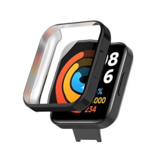  Xiaomi Redmi Watch 2 Lite, Okosóra szilikon védőtok, előlapvédős, Galvanizált Fekete okosóra kellék
