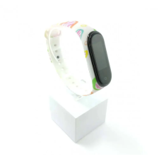 Xiaomi Xiaomi Mi band 3 / 4 szíjak - fehér, motívumos, szilikon, szivecskés okosóra kellék