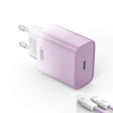 XO CE18 USB-C Hálózati töltő + USB-C/Lightning kábel - Lila (30W) mobiltelefon kellék