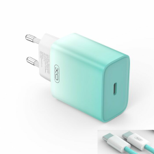 XO CE18 USB-C Hálózati töltő + USB-C/USB-C kábel - Kék (30W) mobiltelefon kellék