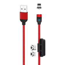XO NB128 USB-A - USB-C - Micro USB - Lightning  mágneses kábel 1m piros (NB128) kábel és adapter