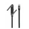 XO USB 2.0 Type C 240W PD Összekötő lapos cipőfűző kitámasztó Fekete 150cm NB-Q311 XO-NB-Q311