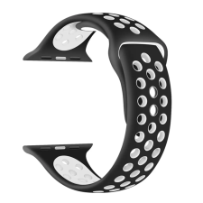 xPRO Apple Watch lélegző sport szíj Fekete / Fehér 42mm/44mm/45mm (128045) - Szíj okosóra kellék
