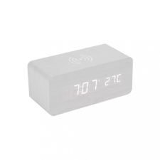 xPRO Digitális ébresztőóra vezeték nélküli QI töltővel fehér 5W ébresztőóra