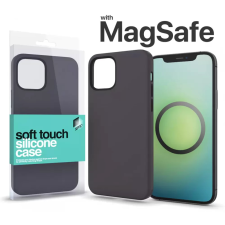 xPRO MagSafe rögzítésű Soft Touch Silicone Case Apple Iphone 14 Pro fekete mobiltelefon kellék