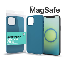 xPRO MagSafe rögzítésű Soft Touch Szilikon tok Apple Iphone 14 Pro Max készülékhez - viharkék (126894) tok és táska