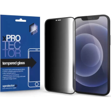 Xprotector Apple iPhone 14 Pro Max, Kijelzővédő fólia, ütésálló fólia (az íves részre is!), Tempered Glass (edzett üveg), betekintés elleni védelem, Xprotector Full 3D Privacy, fekete mobiltelefon kellék