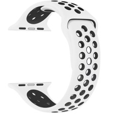 Xprotector Apple Watch 4-6, SE, SE (2022) (38 / 40 mm) / Watch 7-9 (41 mm), szilikon pótszíj, állítható, lyukacsos, Xprotector, fehér/fekete okosóra kellék